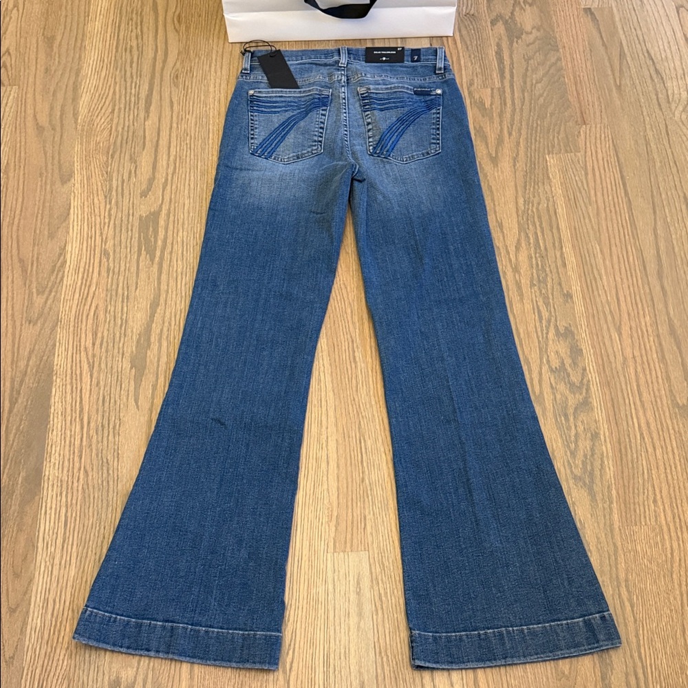 NWT 7 For All Mankind Women’s Tailorless Dojo Jeans Marsh Size 27 - Picture 4 of 6